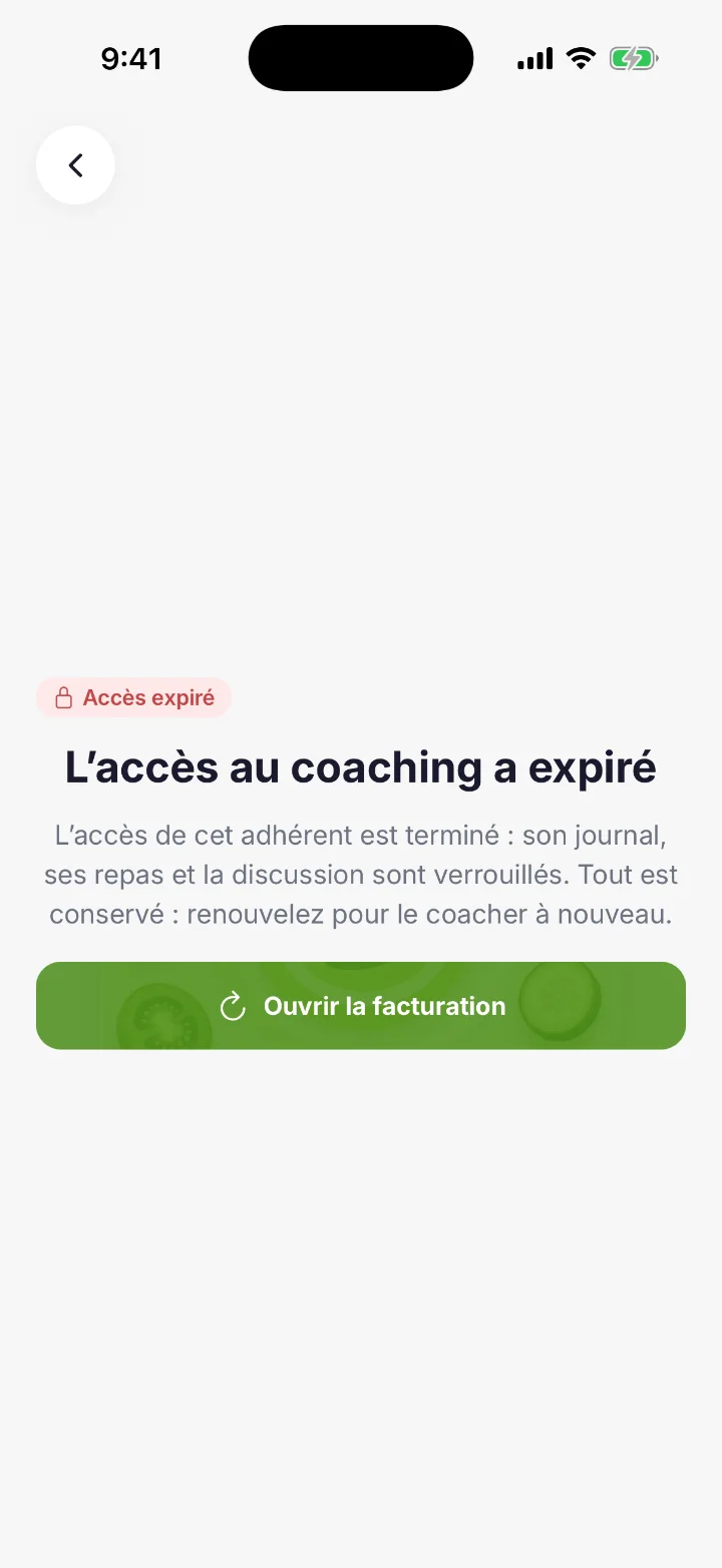 Screenshot — What happens when access expires?