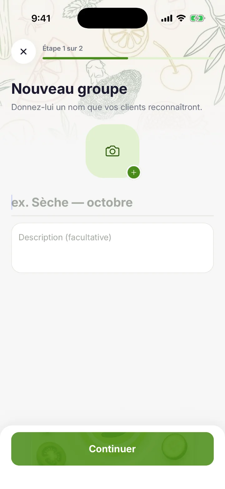 Screenshot — Create a group