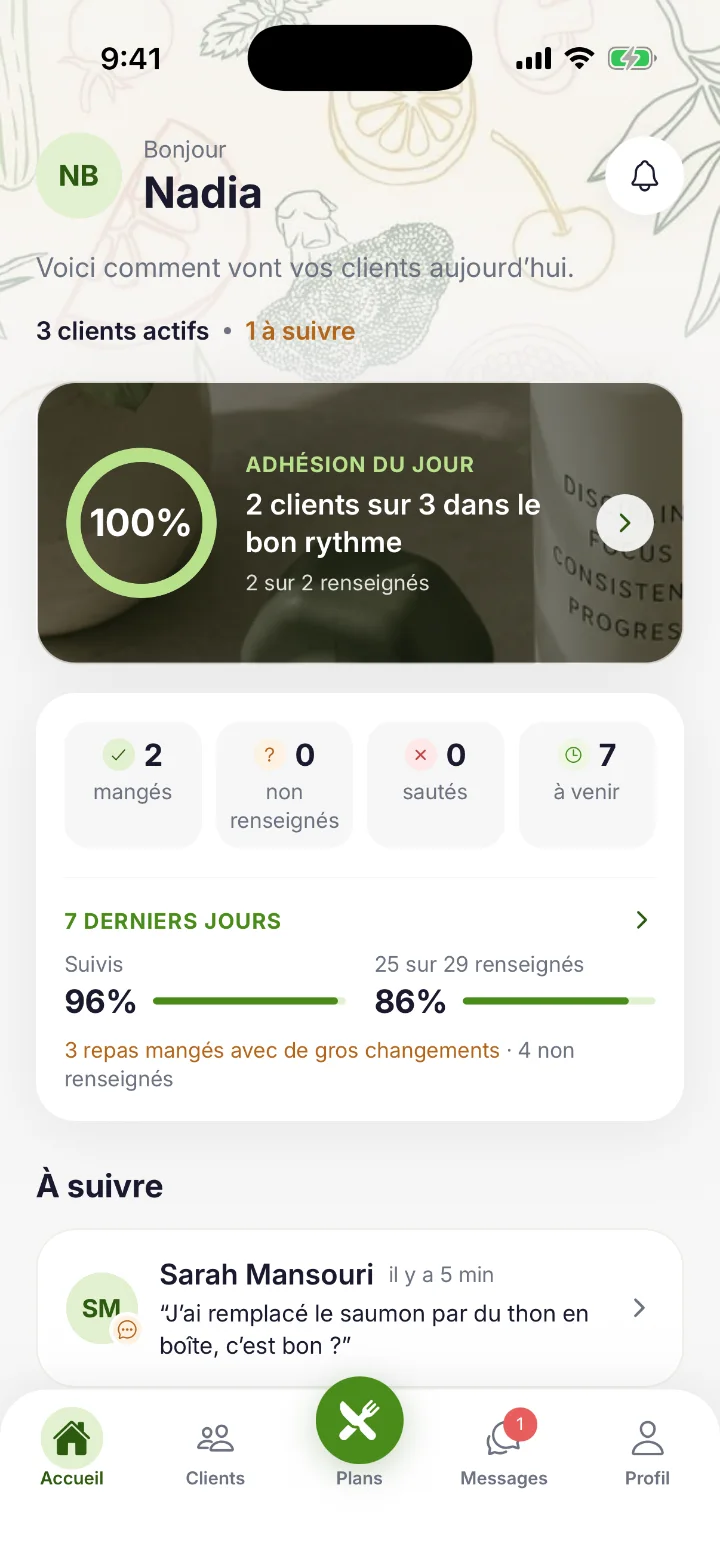 Screenshot — Welcome to MyNutrack Coach