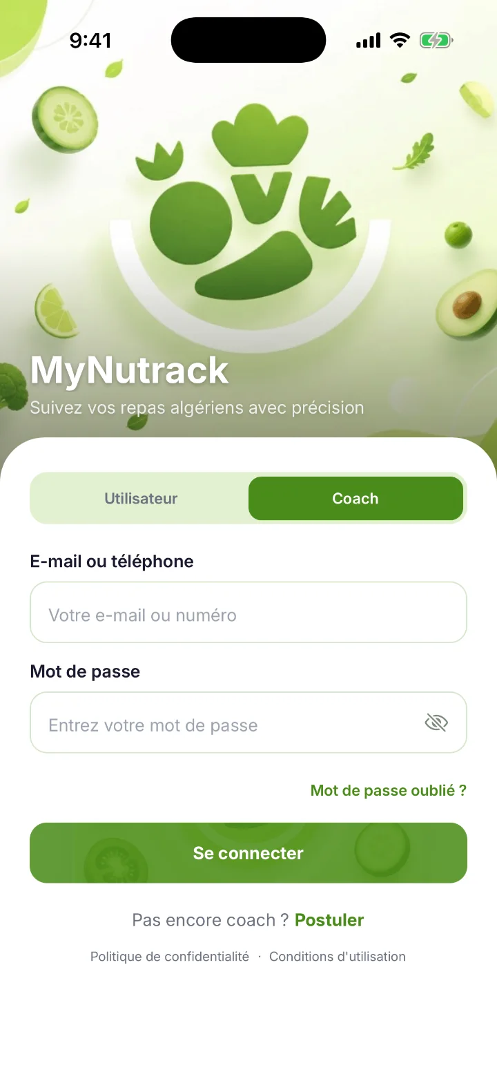 Screenshot — Open the coach sign-up
