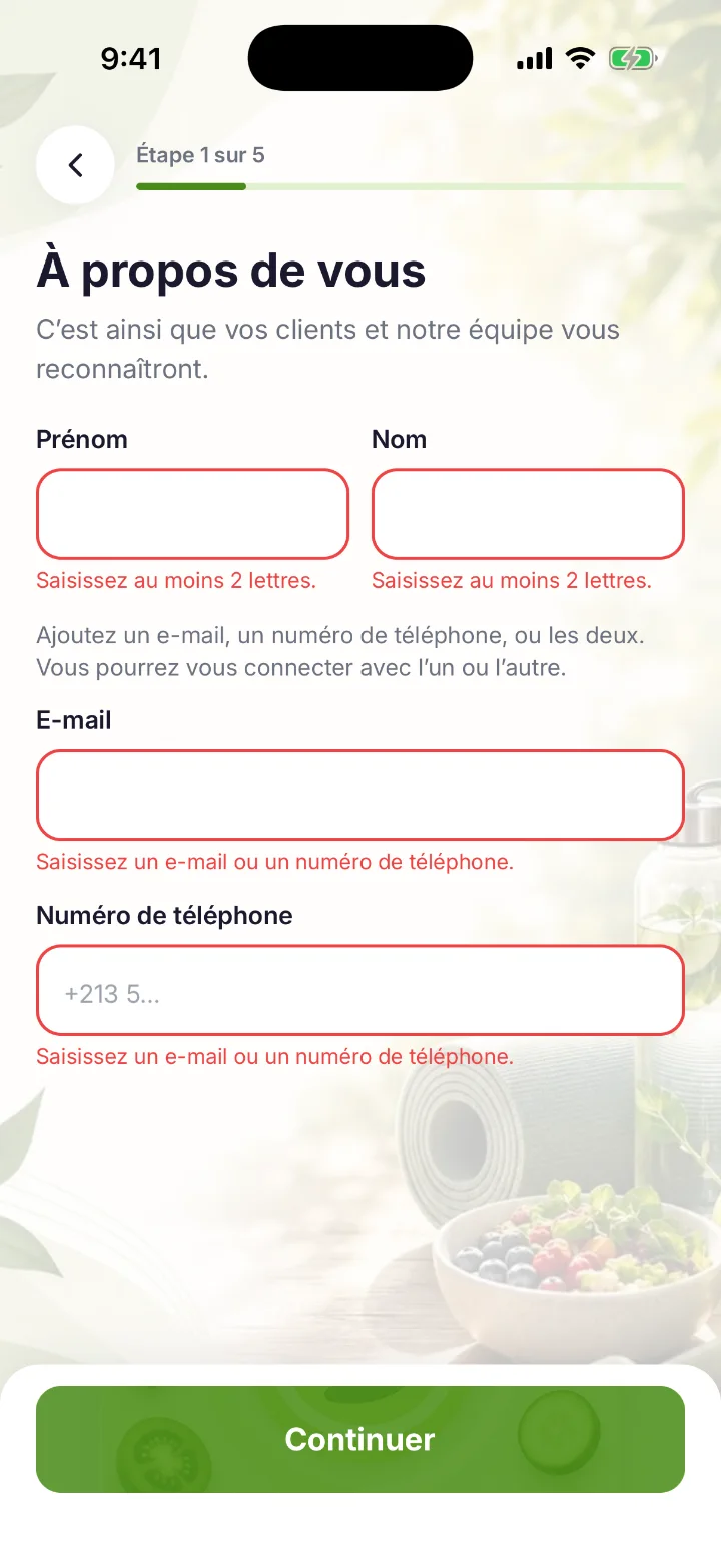 Screenshot — If a field turns red