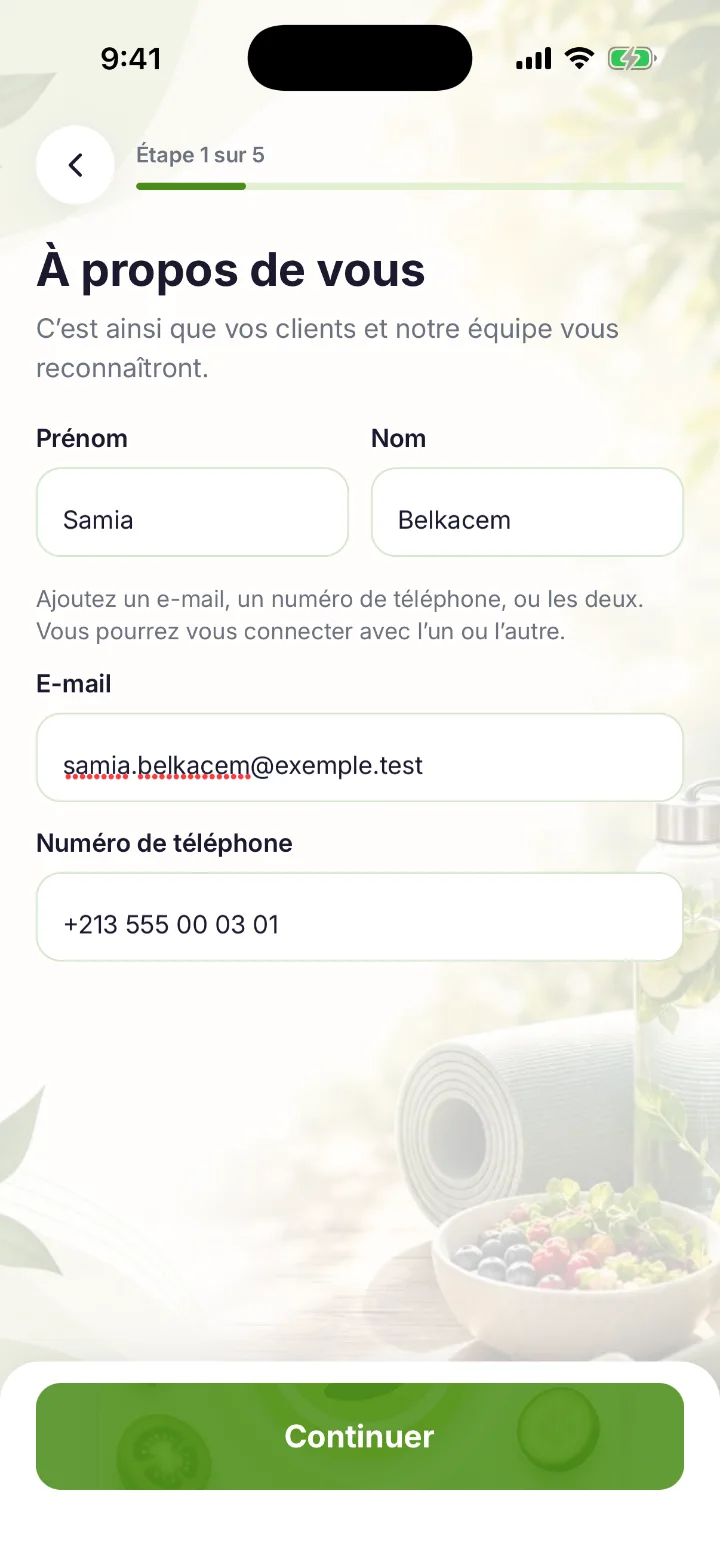 Screenshot — Step 1 — About you